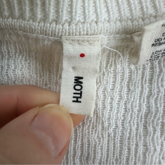 Anthropologie Moth Open Front Cardigan Sweater Cream Black Dot Small Long Sleeve - Picture 5 of 7